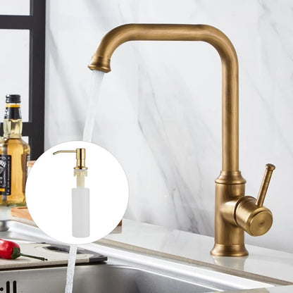 Antique Brass Retro Vintage Kitchen Faucet, Single-Hole Single-Handle Swivel Spout Faucet