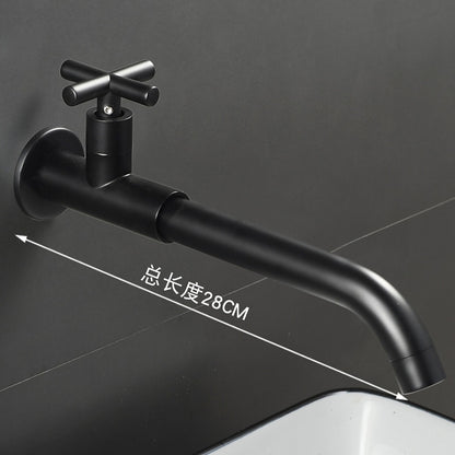 Wall-Mount Single-Hole Bathroom Faucet, Single Cross Handle Swivel Spout Faucet, Antique Brass / Matte Black / Chrome / Matte White / Polished Gold / Gunmetal