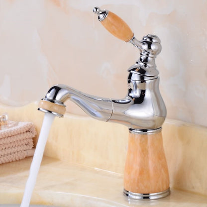 Vintage Single-Hole Bathroom Faucet, High Arc Brass Faucet