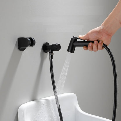 Matte Black Wall-Mount Handheld Bidet Sprayer Set, Bathroom Toilet Bidet Sprayer with Hose / T-Valve