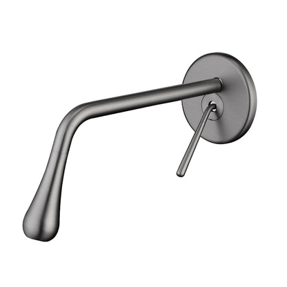 Wall-Mount Single-Handle Bathroom Faucet, Rotatable Spout Brass Faucet, Matte Black / Chrome / Brushed Gold / Gunmetal