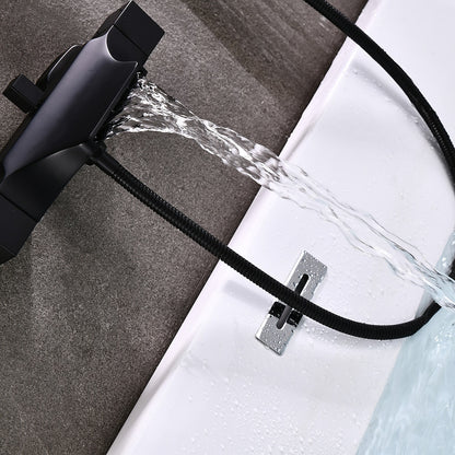 Modern Single-Hole Kitchen Faucet, Dual-Handle Pull-Down Sprayer Faucet with Swivel Spout