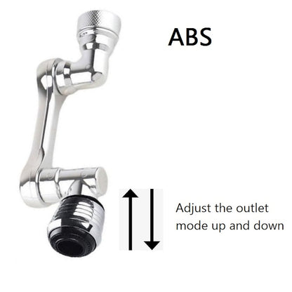 Chrome 1080-Degree Swivel Faucet Extender, Rotating Mechanical Arm Aerator with Dual Spray Modes