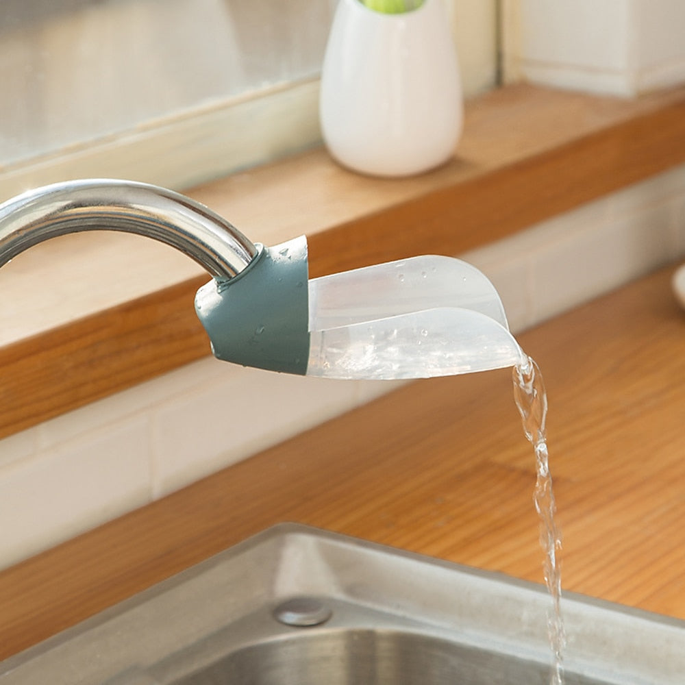 360-Degree Swivel Kitchen Faucet Extender, Splash-Proof Tap Aerator Spray Head with Filter, White / Multi