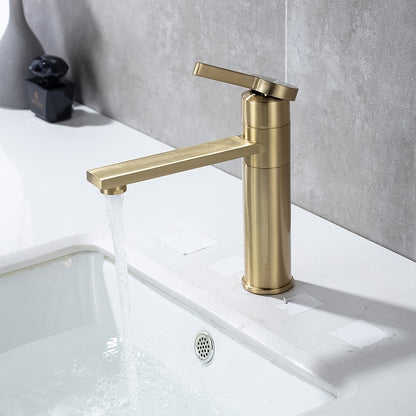 360-Degree Swivel Modern Bathroom Faucet, Single-Handle Vanity Faucet, Brushed Gold / Gunmetal / Matte Black / Chrome