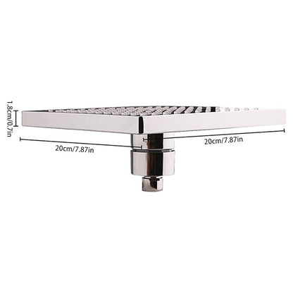 LED Temperature Changing Shower Head, Modern Chrome Plated ABS Square Rain Shower Head