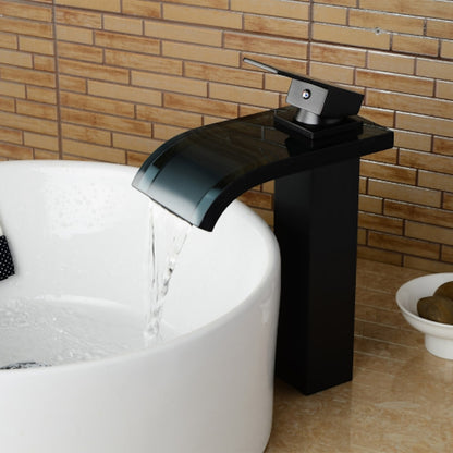 Oil-Rubbed Bronze Waterfall Vessel Sink Faucet, Single-Handle Single-Hole Faucet