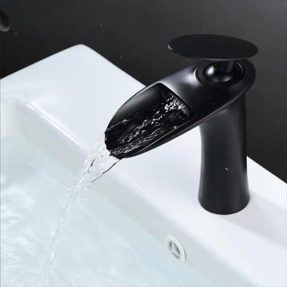 Modern Waterfall Bathroom Faucet, Single-Handle Single-Hole Faucet