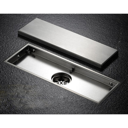 Stainless Steel Rectangular Linear Shower Floor Drain, Dual-Use Tile Insert Drain for Bathroom