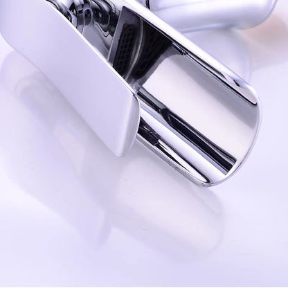 Waterfall Bathroom Sink Faucet, Single-Handle Brass Faucet