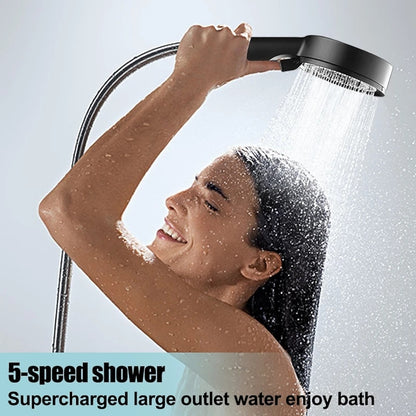 5-Spray Mode Matte Black Handheld Shower Head, High-Pressure Bathroom Showerhead