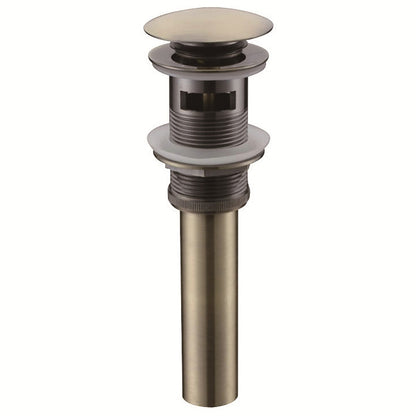 Stainless Steel Pop-Up Sink Drain with Overflow, Spring-Loaded Bathroom Vanity Basin Drain, Chrome / Oil-Rubbed Bronze / Rose Gold / Antique Brass / Polished Gold