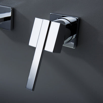 Waterfall Chrome Wall-Mount Bathroom Faucet, Single-Handle Brass Basin Faucet