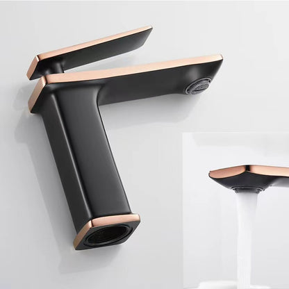 Waterfall Modern Single-Hole Bathroom Faucet, Single-Handle Brass Faucet