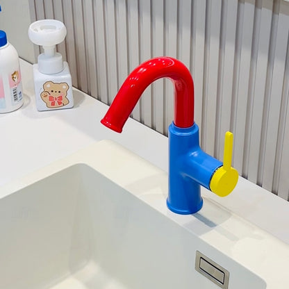 Modern High-Arc Bathroom Faucet, Single-Handle Single-Hole Faucet, Multi- / Green / White / Yellow / Pink / Gray / Silver
