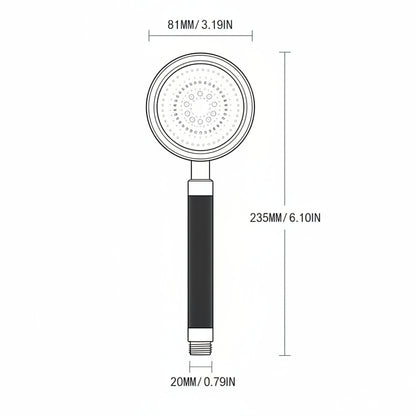 Water-Saving Filtered Handheld Shower Head, Modern Matte Black / Gold Shower Head