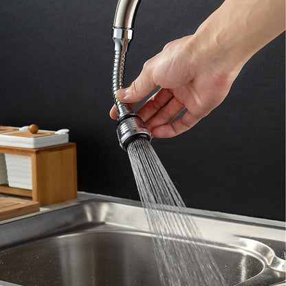 Chrome 360-Degree Swivel Faucet Aerator, Dual-Mode Spray Faucet Nozzle Adapter