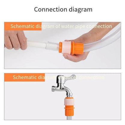 Orange Plastic Garden Hose Tap Connector Set, 5-Piece Quick Connect Faucet Adapters