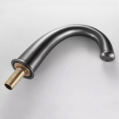 Modern High Arc Bathroom Sink Faucet, Widespread Dual-Handle Faucet, Matte Black / Matte White / Gunmetal / Chrome