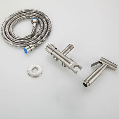 Stainless Steel Handheld Bidet Sprayer Faucet, Wall-Mount Single-Handle Toilet Shattaf with T-Valve / Flexible Hose