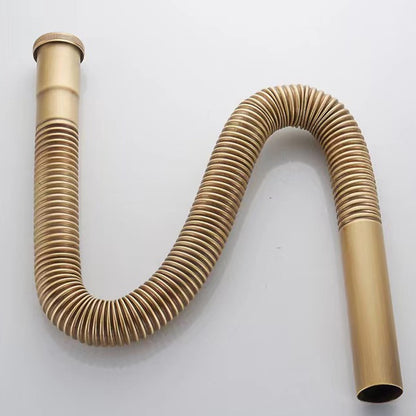Flexible Expandable Waste Drain Hose, Universal Basin Sink Connector, Chrome / Antique Brass