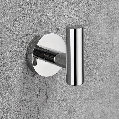 Modern Chrome Robe Hooks, 4-Piece Wall-Mounted Stainless Steel Coat Hooks