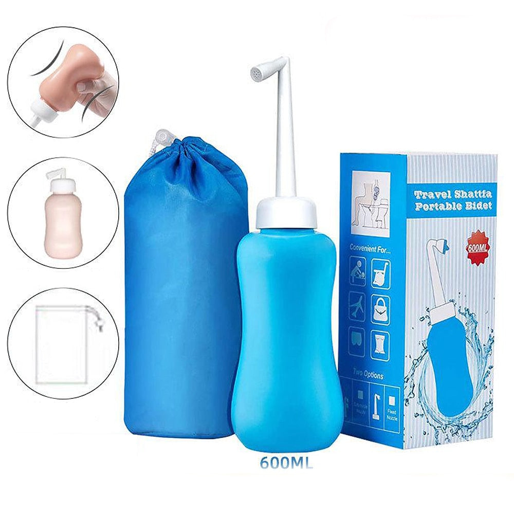 Squeeze Design EVA Portable Bidet Sprayer Bottle, Handheld Personal Hygiene Wash Bottle with Detachable Nozzles / Storage Bag