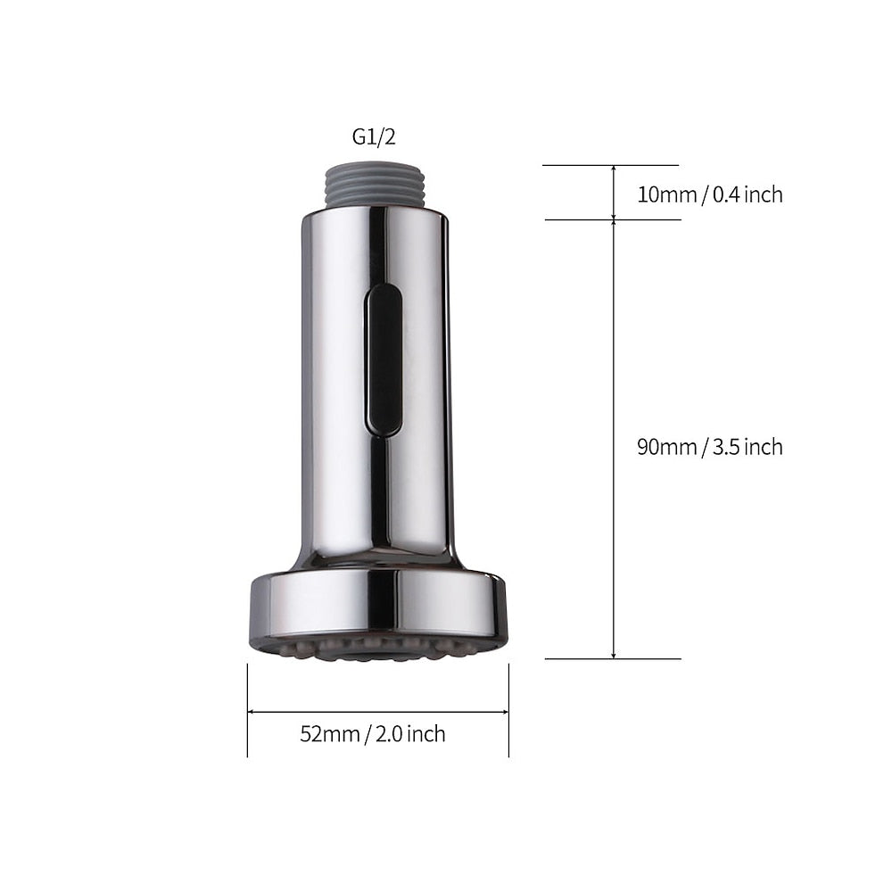 Chrome ABS Plastic Replacement Spray Head, 2-Function Pull-Down Kitchen Faucet Spray Nozzle