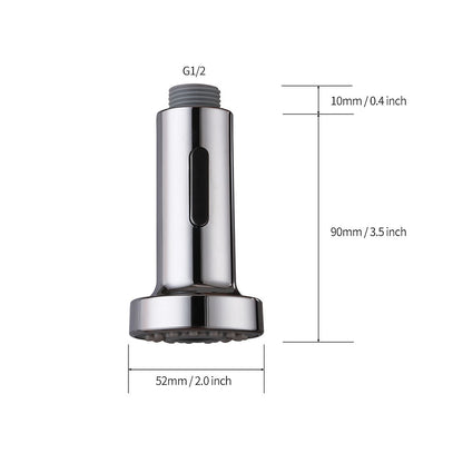 Chrome ABS Plastic Replacement Spray Head, 2-Function Pull-Down Kitchen Faucet Spray Nozzle
