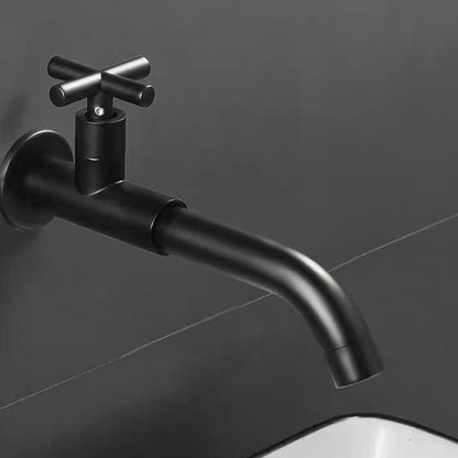 Modern 360-Degree Swivel Wall-Mount Bathroom Faucet, Single-Handle Cold-Only Brass Basin Faucet, Matte Black / Chrome / Antique Brass / Matte White / PVD
