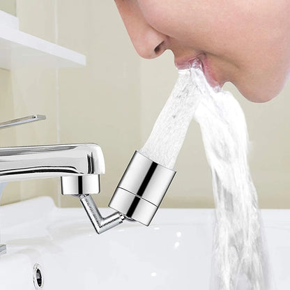 Chrome 720-Degree Swivel Faucet Aerator, Dual-Mode Splash Filter Faucet Extender