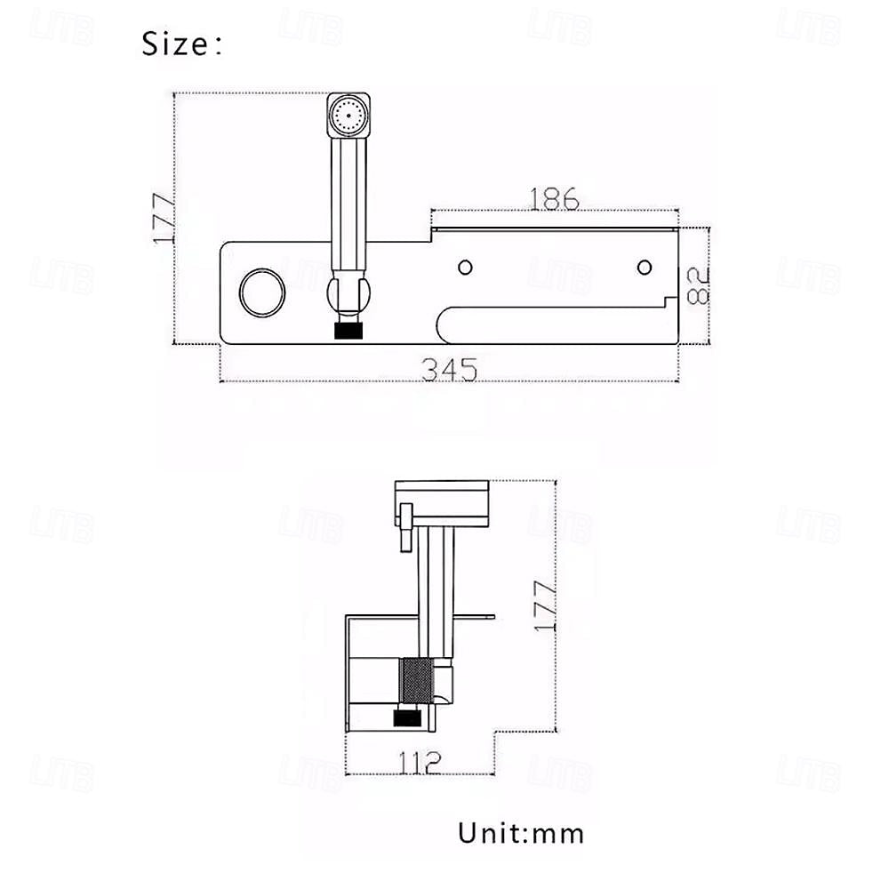 Self-Cleaning Wall-Mounted Bidet Sprayer Faucet, Single-Handle Concealed Valve Spray Set with Toilet Paper Holder / Storage Shelf, Matte Black / Brushed Gold / Chrome / Gunmetal