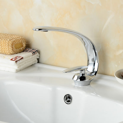 High Arc Chrome Bathroom Faucet, Modern Single-Hole Single-Handle Brass Faucet
