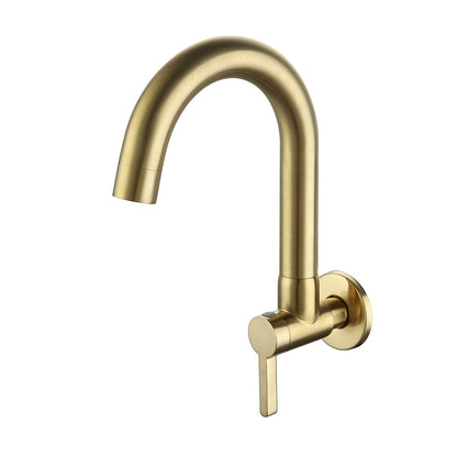 Modern Wall-Mount Single-Cold Bar Faucet, Single-Handle Swivel Spout Faucet, Chrome / Brushed Nickel / Brushed Gold / Matte Black