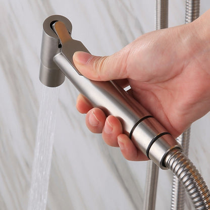 Stainless Steel Handheld Bidet Sprayer Faucet, Wall-Mount Single-Handle Toilet Shattaf with T-Valve / Flexible Hose