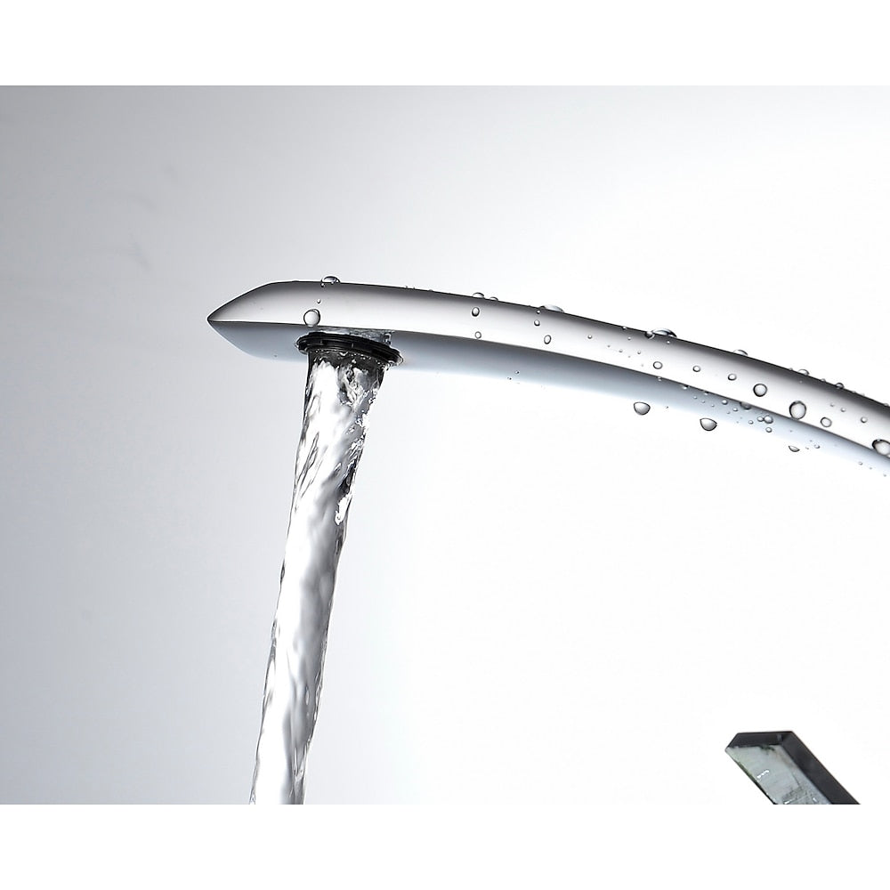 Modern Curved C-Shape Faucet, Single-Handle Bathroom Faucet, Chrome / Matte Black / Polished Gold / Rose Gold