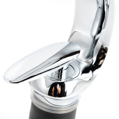 High Arc Chrome Bathroom Faucet, Modern Single-Hole Single-Handle Brass Faucet