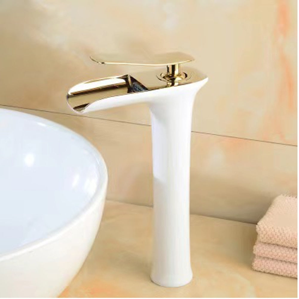 Waterfall Vessel Bathroom Faucet, Single-Handle Single-Hole Faucet