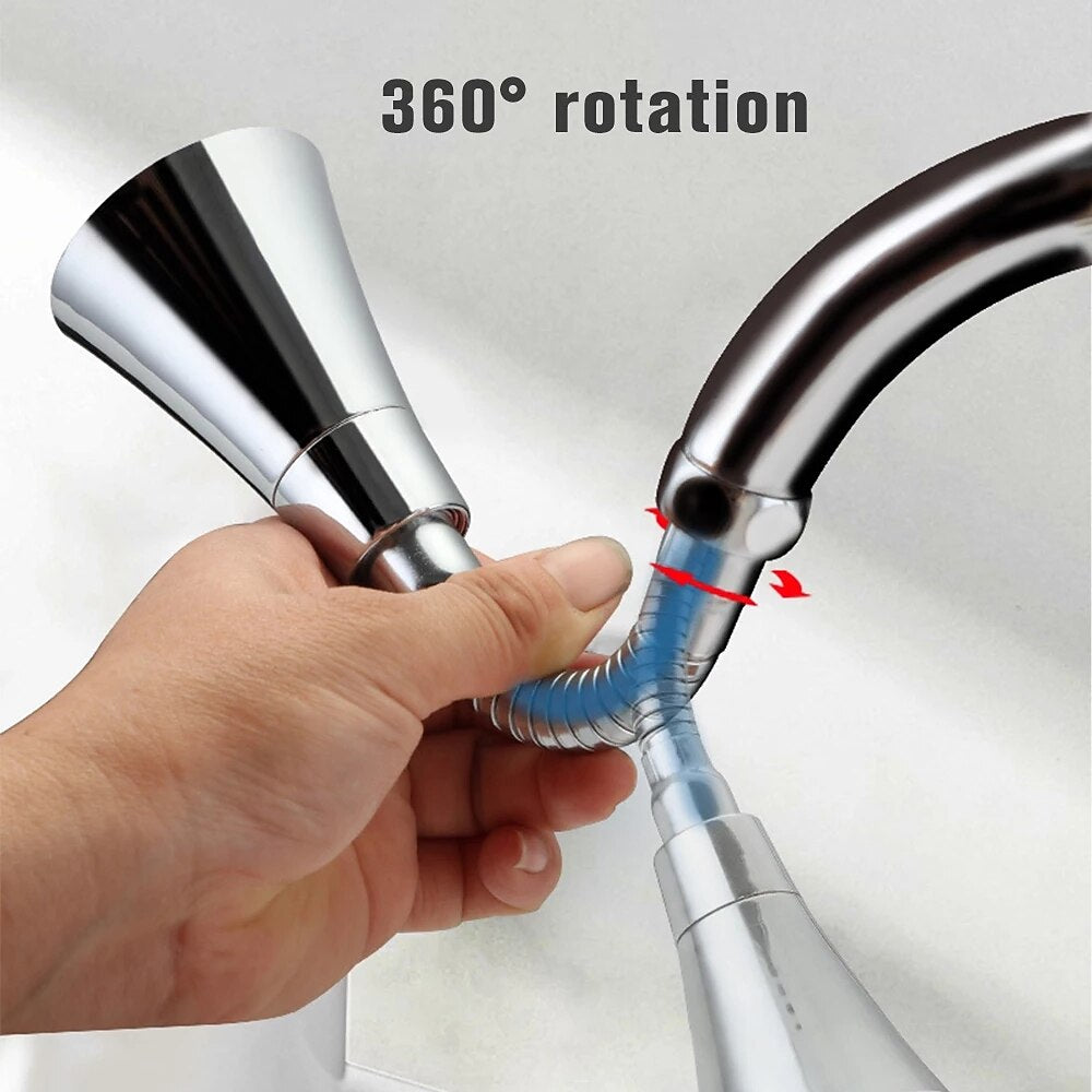 Electroplated Chrome 360-Degree Swivel Kitchen Faucet Spray Head, Multi-Function Rotating Faucet Nozzle