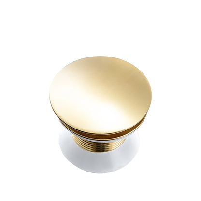 Brushed Gold Brass Pop-Up Sink Drain Stopper, Without Overflow Vessel Vanity Sink Drain