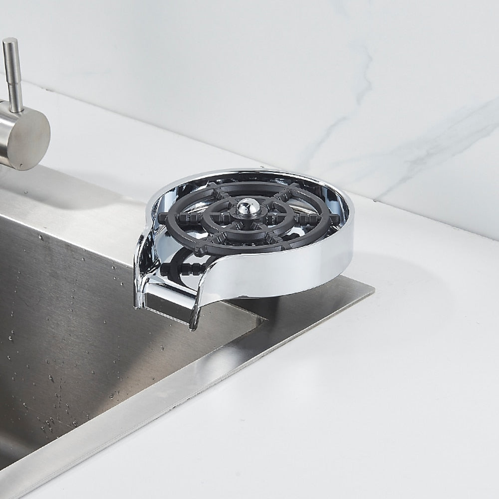 Deck-Mounted Kitchen Sink Glass Rinser, Quick Spray Glass Rinser, Matte Black / Chrome / Gunmetal / Stainless Steel