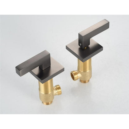Modern 3-Hole Widespread Bathroom Faucet, Dual-Handle 360-Degree Swivel Brass Faucet, Matte Black / Chrome / Matte White / Antique Brass / Brushed Gold / Gunmetal