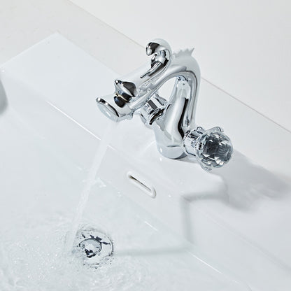 Waterfall Modern Bathroom Vessel Sink Faucet, Single-Handle Single-Hole Brass Basin Faucet