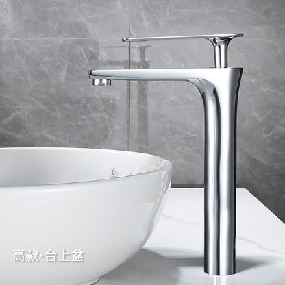 Modern Vessel Sink Faucet, Single-Handle Brass Bathroom Faucet