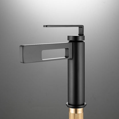 Modern Waterfall Bathroom Sink Faucet, Single-Handle Single-Hole Brass Faucet, Matte Black / Brushed Gold / Gunmetal / Chrome / Matte White