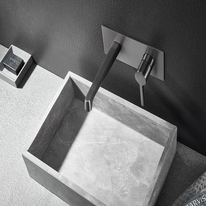 Wall-Mount Bathroom Sink Faucet, Modern Single-Handle Vessel Sink Faucet, Chrome / Gunmetal / Matte Black