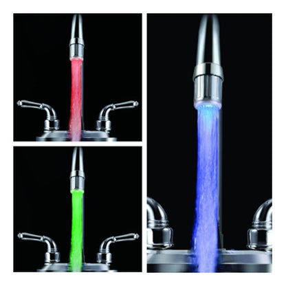 LED Temperature Sensor Faucet Aerator, Chrome Faucet Light with -Changing Glow