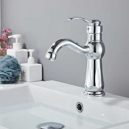 Single-Handle Bathroom Sink Faucet, Vintage Single-Hole Deck-Mount Basin Faucet, Oil-Rubbed Bronze / Matte Black / Brushed Nickel / Chrome / Polished Gold