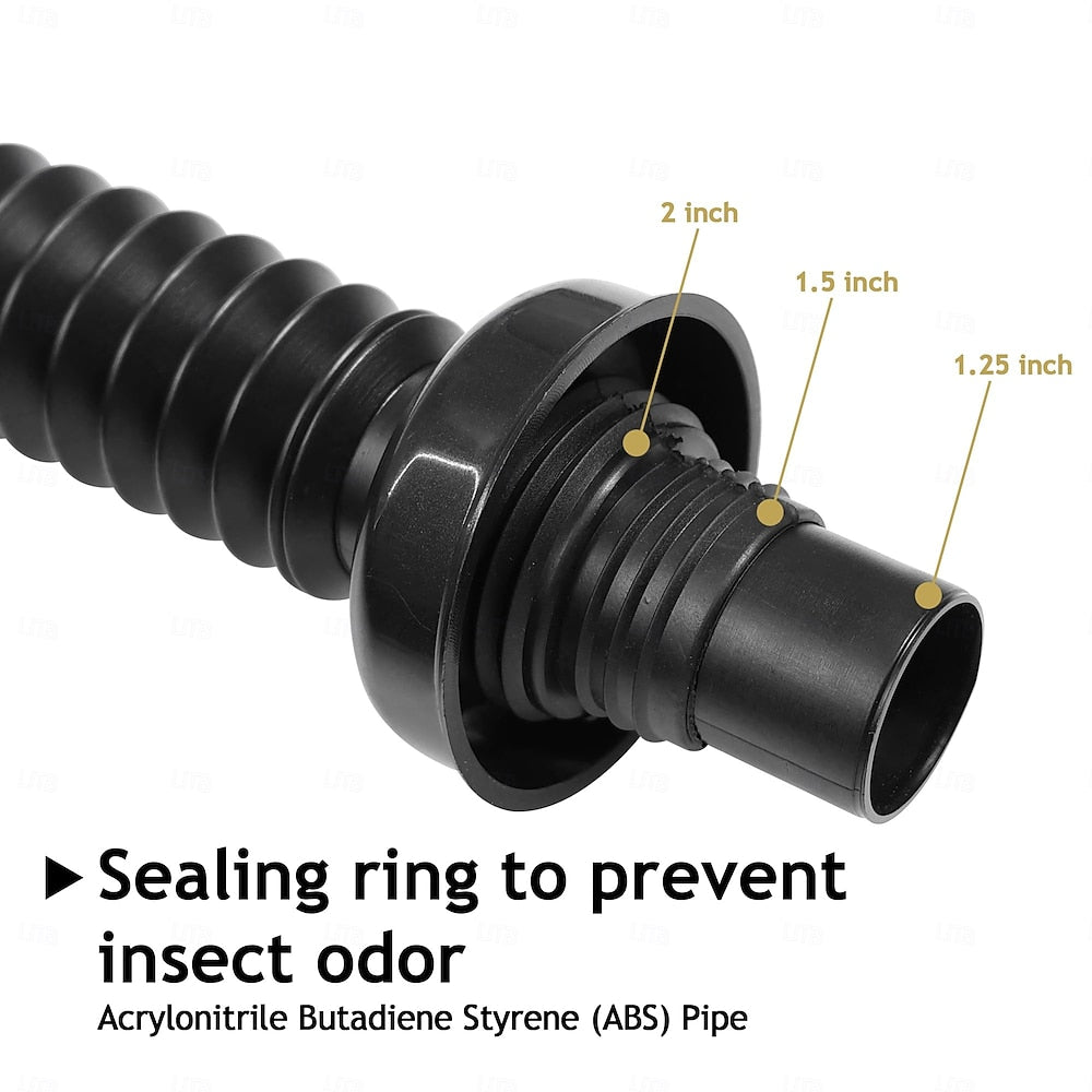 Chrome Pop-Up Bathroom Sink Drain Kit, Flexible Expandable P-Trap Pipe with Anti-Clogging Stopper