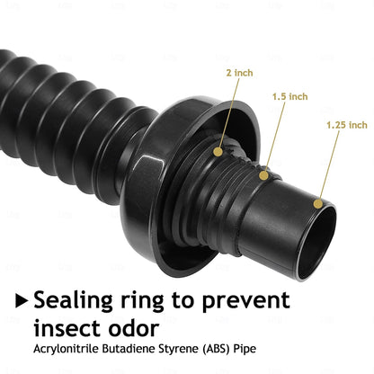 Chrome Pop-Up Bathroom Sink Drain Kit, Flexible Expandable P-Trap Pipe with Anti-Clogging Stopper